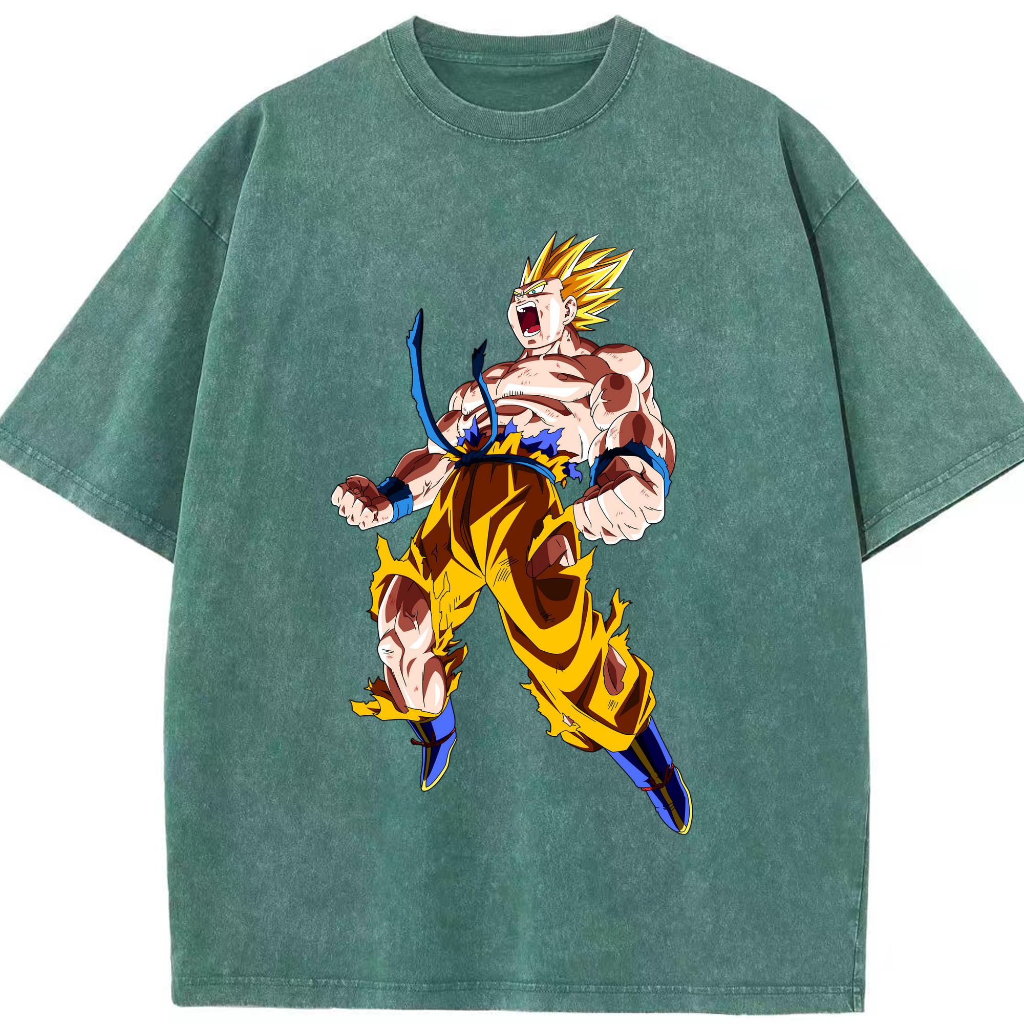 （画像用） ドラゴンボール 孫悟空（そん ごくう）Son Goku カカロット DRAGON BALL Kakarotto 綿100% ヴィンテージ風 半袖Tシャツ（フロントプリント）